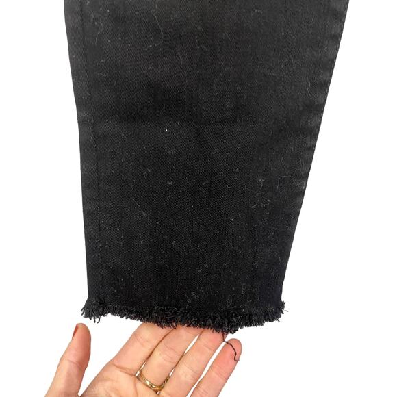 Madewell 9" Mid-Rise Skinny Crop Jeans in ISKO Stay Black Raw-Hem 24 - Picture 4 of 9